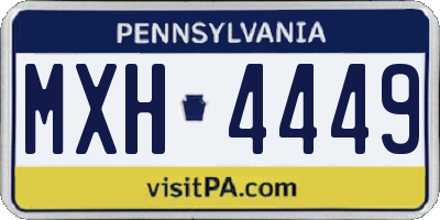 PA license plate MXH4449