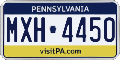 PA license plate MXH4450