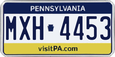PA license plate MXH4453