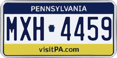 PA license plate MXH4459
