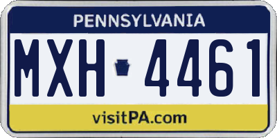 PA license plate MXH4461