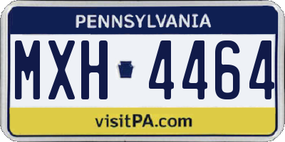 PA license plate MXH4464