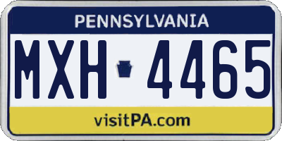 PA license plate MXH4465
