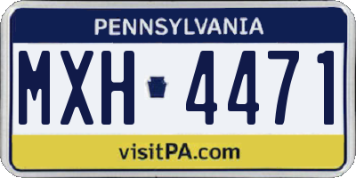PA license plate MXH4471