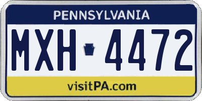 PA license plate MXH4472