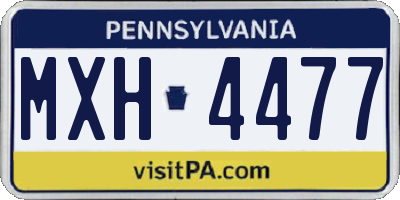 PA license plate MXH4477