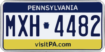 PA license plate MXH4482