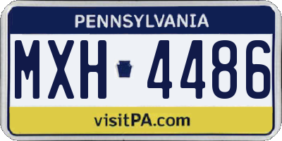 PA license plate MXH4486