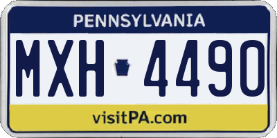 PA license plate MXH4490