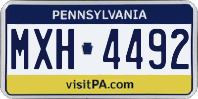 PA license plate MXH4492
