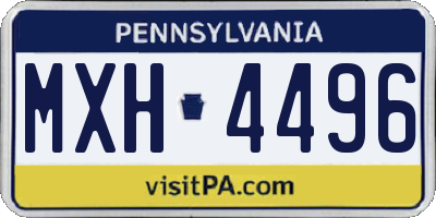 PA license plate MXH4496