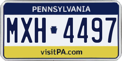 PA license plate MXH4497