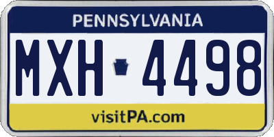 PA license plate MXH4498