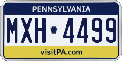 PA license plate MXH4499