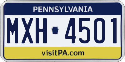 PA license plate MXH4501