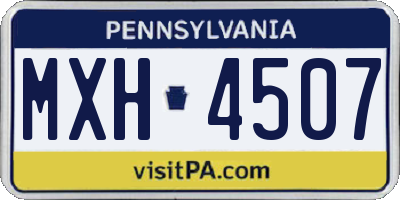PA license plate MXH4507
