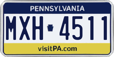 PA license plate MXH4511