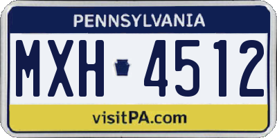 PA license plate MXH4512