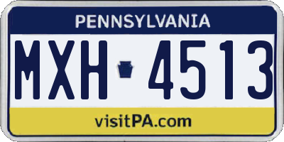 PA license plate MXH4513