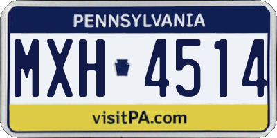 PA license plate MXH4514