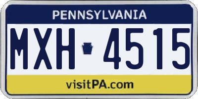 PA license plate MXH4515