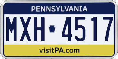 PA license plate MXH4517
