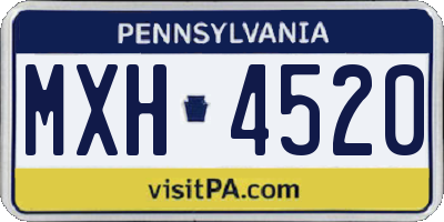 PA license plate MXH4520