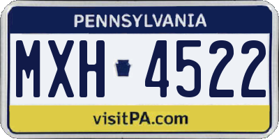 PA license plate MXH4522