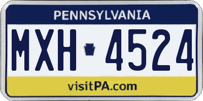 PA license plate MXH4524