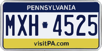 PA license plate MXH4525