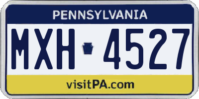 PA license plate MXH4527