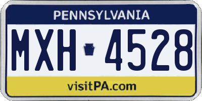 PA license plate MXH4528