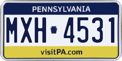 PA license plate MXH4531