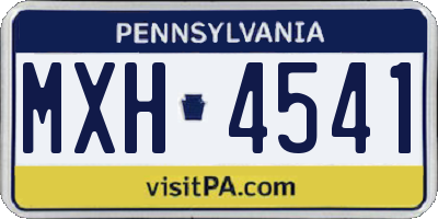 PA license plate MXH4541
