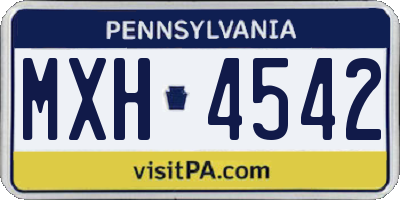PA license plate MXH4542