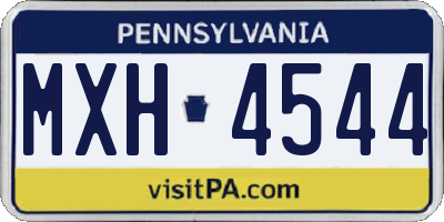 PA license plate MXH4544