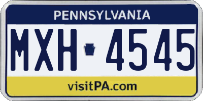 PA license plate MXH4545