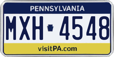 PA license plate MXH4548