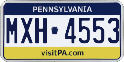 PA license plate MXH4553