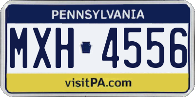PA license plate MXH4556