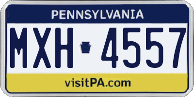 PA license plate MXH4557