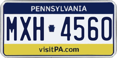PA license plate MXH4560
