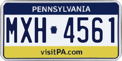 PA license plate MXH4561