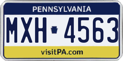 PA license plate MXH4563