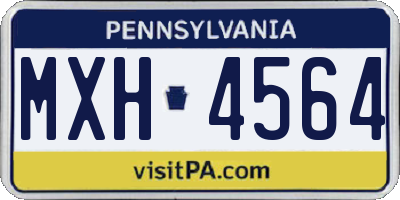 PA license plate MXH4564