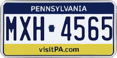 PA license plate MXH4565