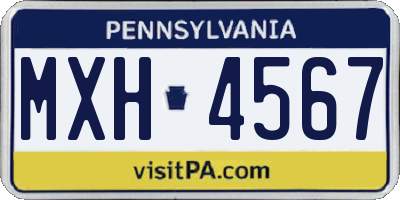 PA license plate MXH4567