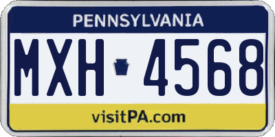 PA license plate MXH4568
