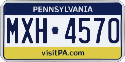 PA license plate MXH4570