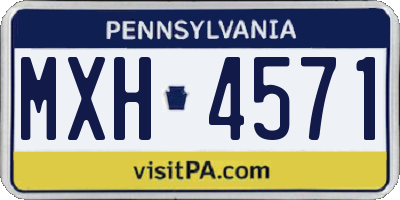 PA license plate MXH4571